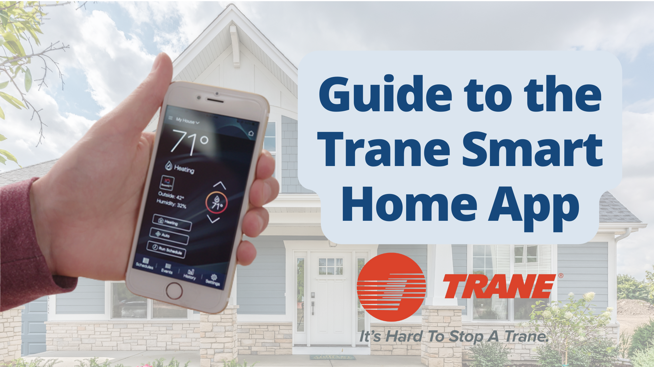 Man Using the Trane Smart Home App to Control His Home’s HVAC System