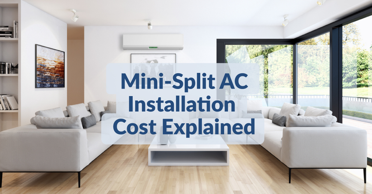 Modern Living Room with Mini-Split AC Installed on the Wall